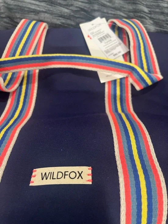 Wildfox Navy Tote Bag with Multicolor Straps - Picture 6 of 6
